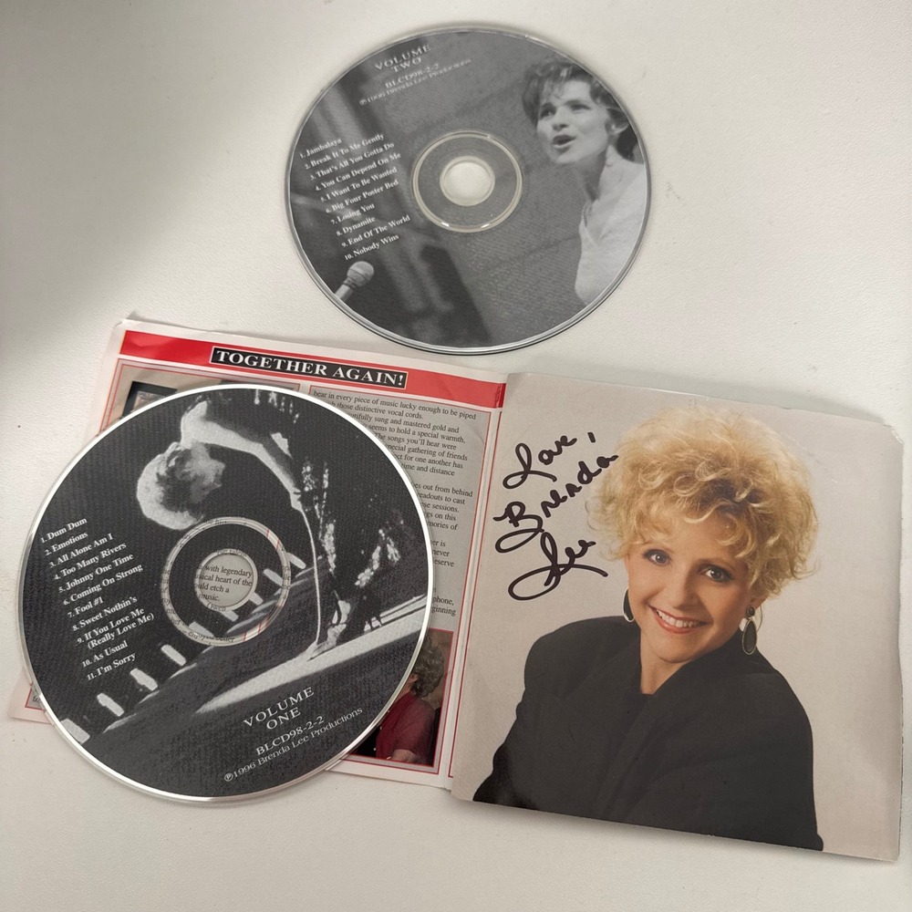 Brenda Lee Together Again 2-CD Set 1996 Signed Cover Hits Compilation BLCD98-2-2